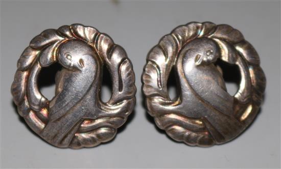 A pair of George Jensen silver earrings